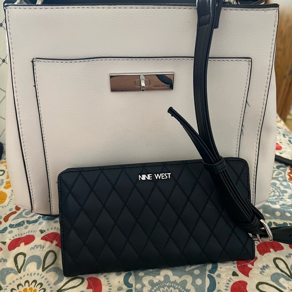 Nine West Cream and Black Women's Bag Set